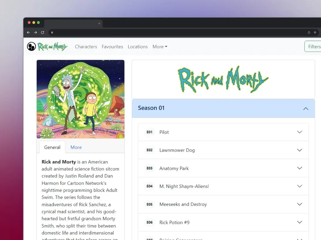 Captura de pantalla del proyecto /eolunas-dev/projects/rick-and-morthy.webp